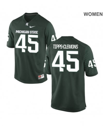 Women's Darien Tipps-Clemons Michigan State Spartans #45 Nike NCAA Green Authentic College Stitched Football Jersey YW50X83LR